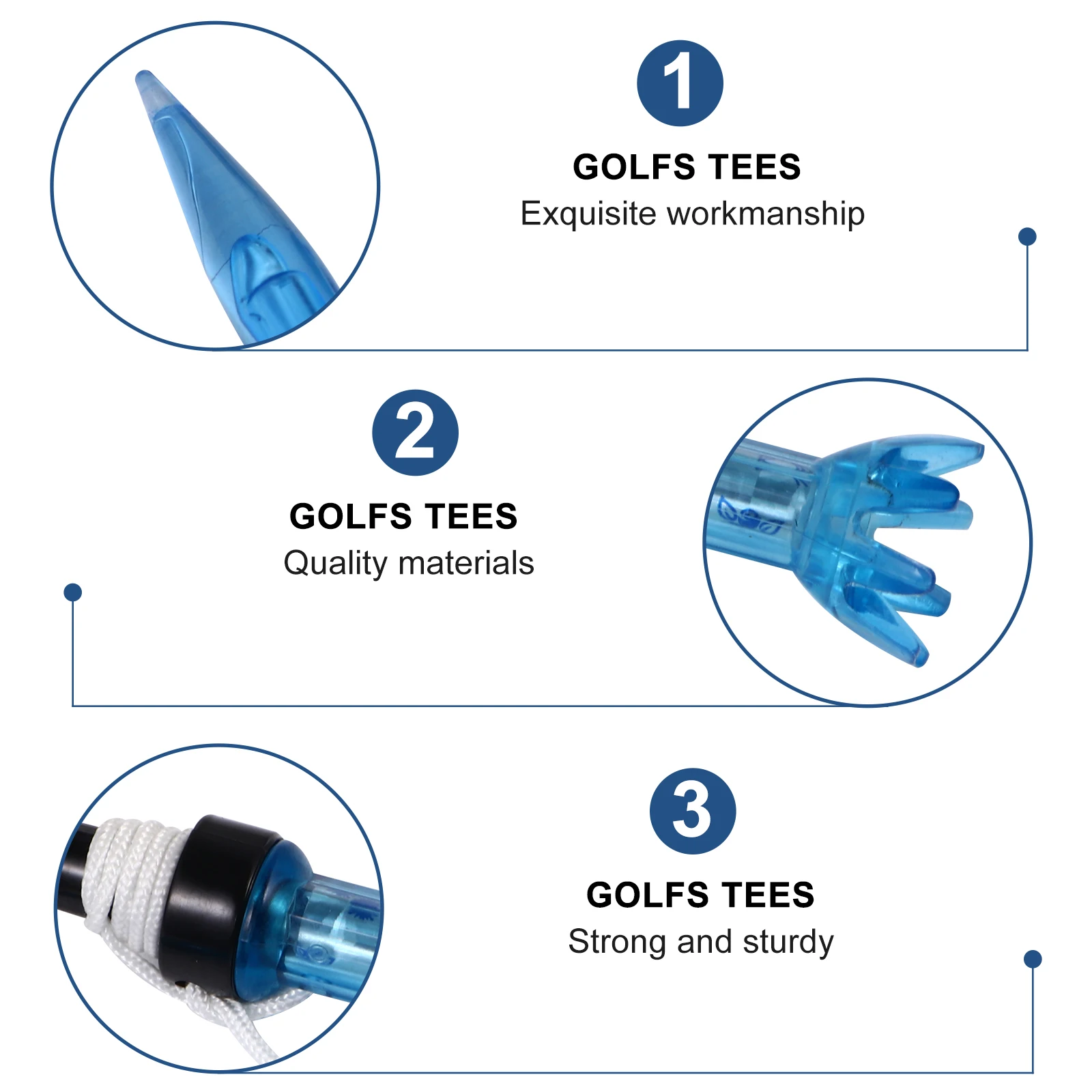 

2pcs Plastic Tees Lightweight Durable Golf Accessories Golfs Tees For Training Convenient Golf Ball Stand Rack