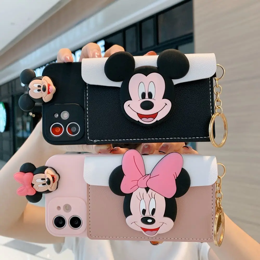 disney phone for iphone 14 13 12 11 pro max 8plus 7plus XR x XS 8 7 mini couple case Mickey bag phone protective cover suitable