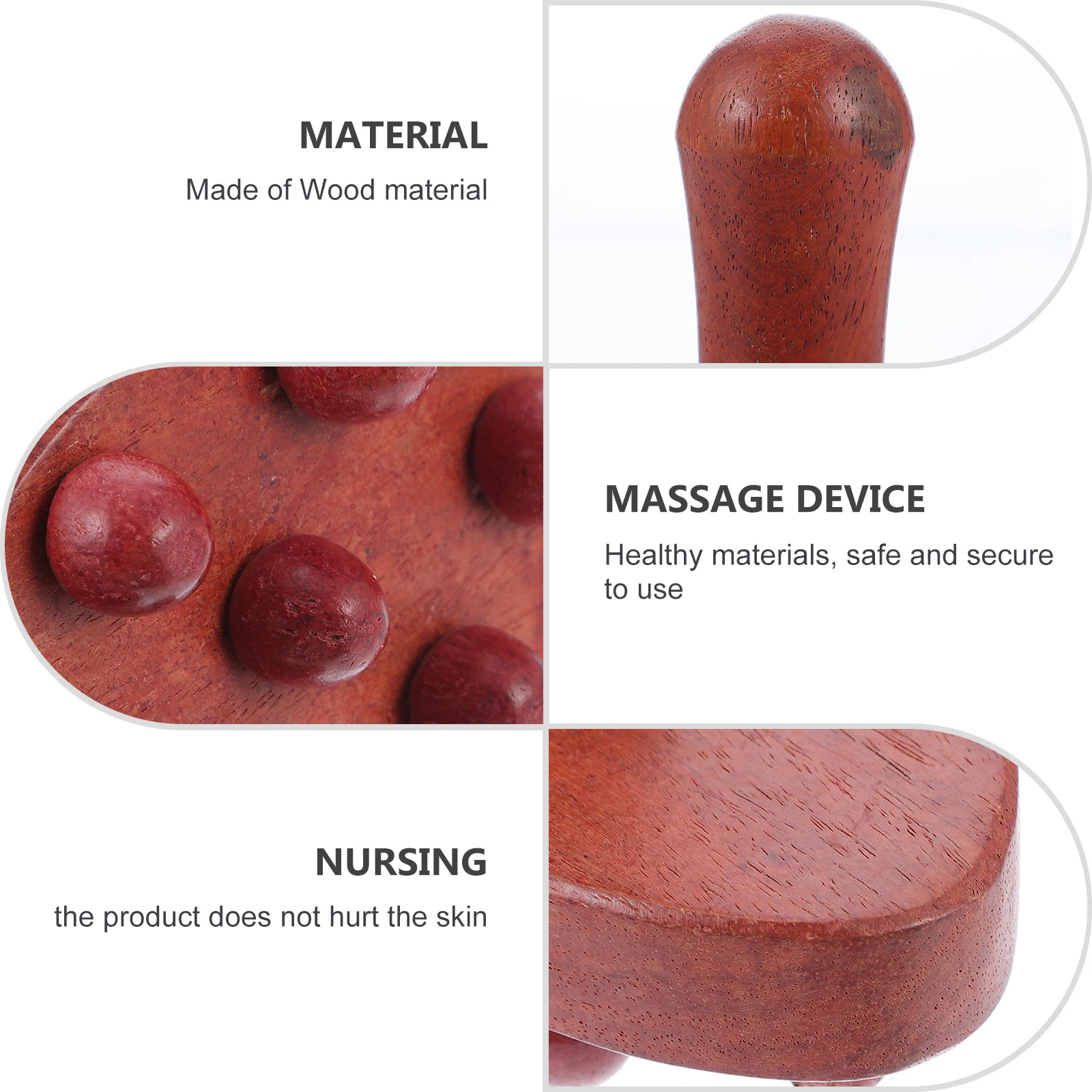 

1 шт., массажное устройство из красного дерева, портативный деревянный массажер для тела, глубоко расслабляющий, успокаивающий для всего тела, прочный, практичный, эргономичный дизайн