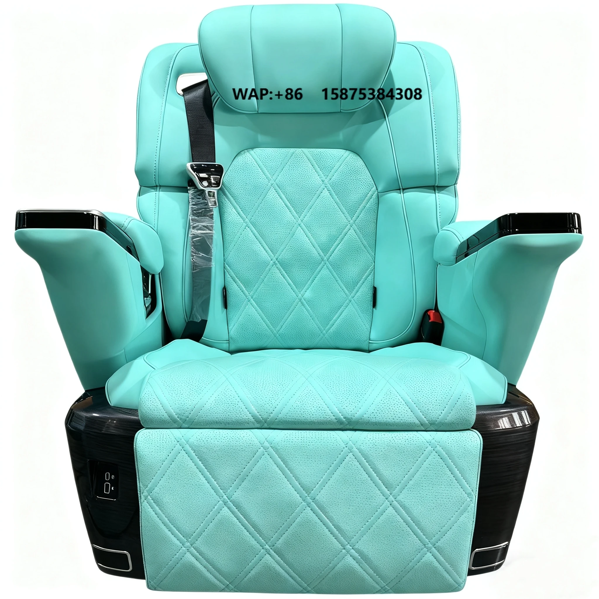 

Premium Mint Ice Blue Power Reclining VIP Seat with Ambient Light for Luxury Passenger Car Seat