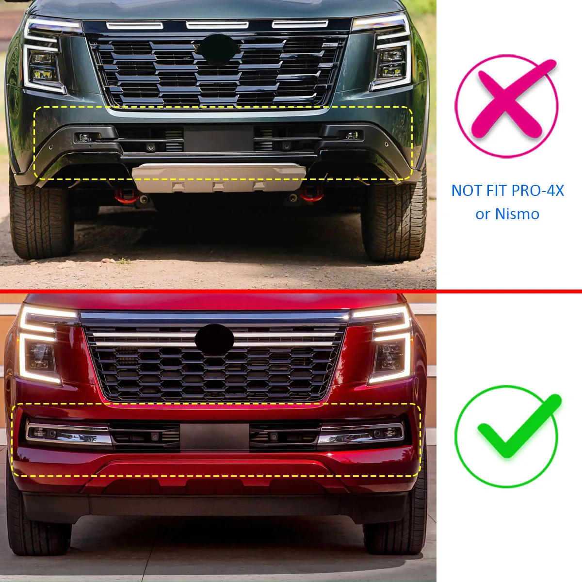 For Nissan Patrol Armada Y63 2025 2026 Chrome Front Bumper Grille Grill Trims Stylish Accessories