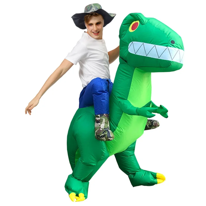 Halloween Kids Inflatable Dinosaur Costume Cosplay T-REX Dino Clothing Christmas Party for Women Men Adult Fantasia Jumpsuit