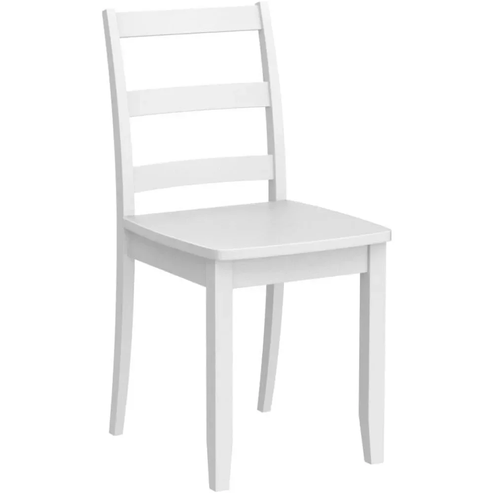 Wood Dining Chairs- Wooden Armless Kitchen Chairs with Solid Rubber Wood Legs, Non-Slip Foot Pads