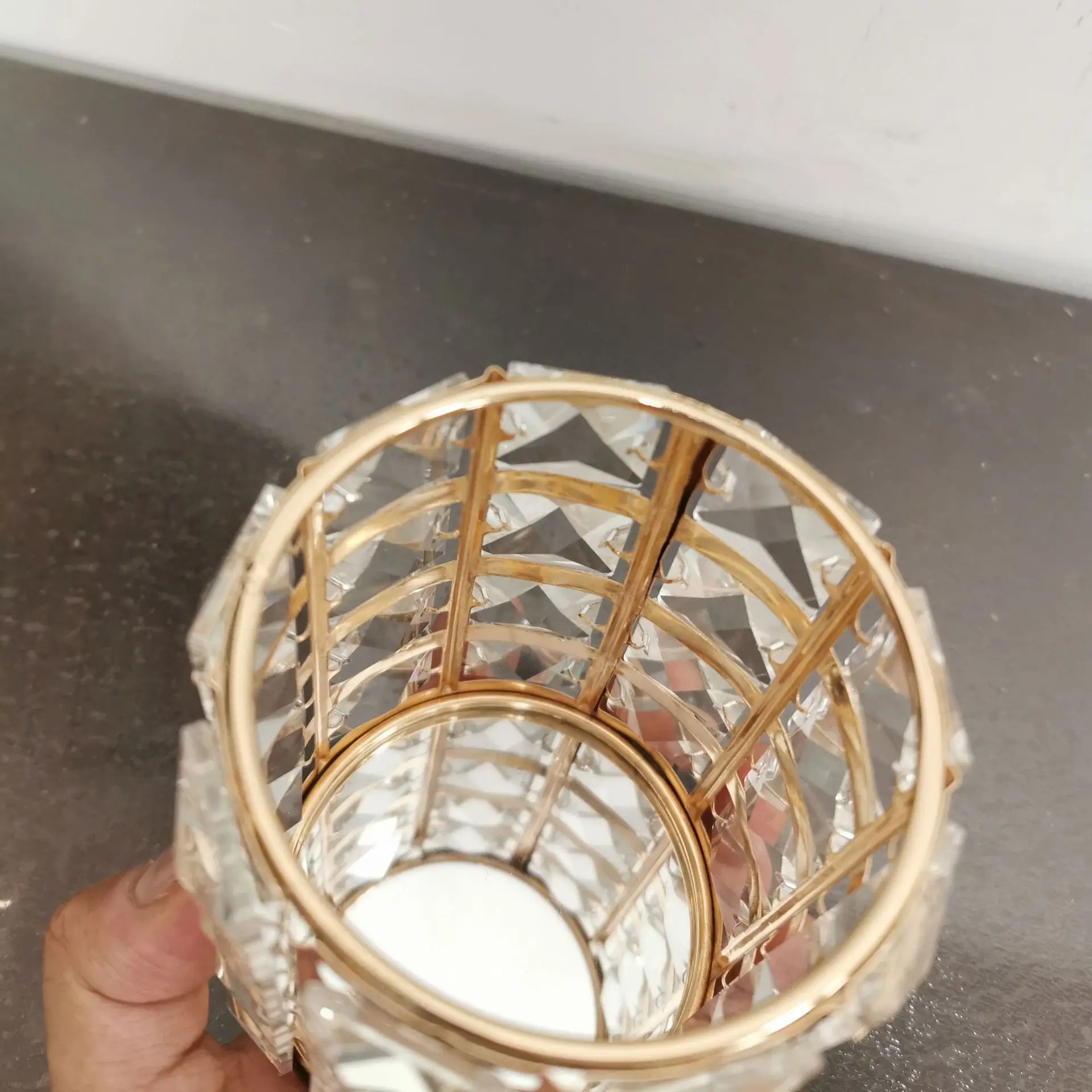 New crystal brush holder European style crystal pen holder makeup brush storage crystal bucket dressing table crystal makeup bru