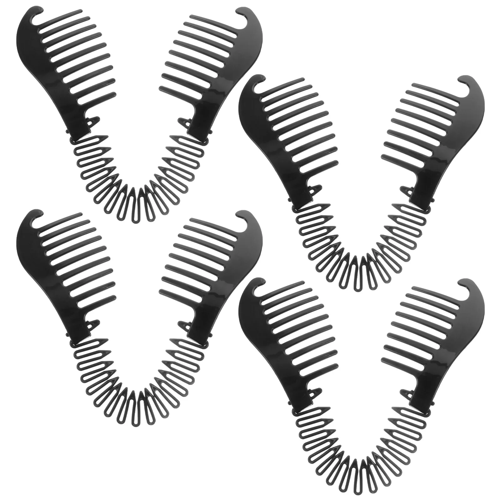

4Pcs Banana Clip Comb Bendable Hair Styling Tool for Women DIY Hairstyles Ponytail Holder Double Comb Hair Braiding Tools