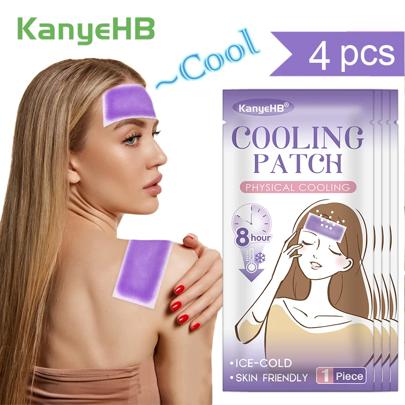 

4pcs=4bags Cooling Gel Patch Refreshing Relieve Heat Cooling Gel Sheet Ideal For Fever Use Individually Wrap Skin-friendly A2219