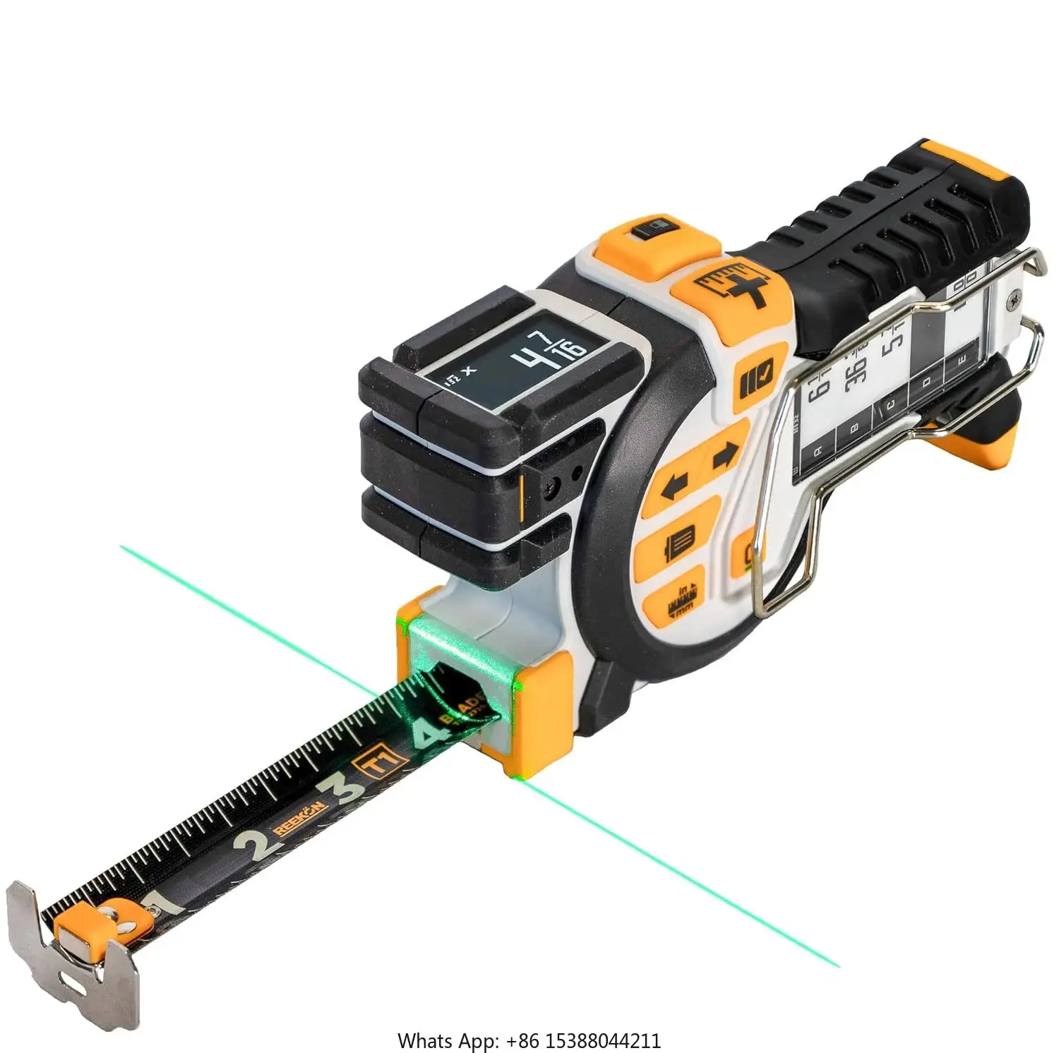 Tomahawk Digital Tape Measure - Professional Accurate Measuring Tool, Green las er, E-Paper Measuring List