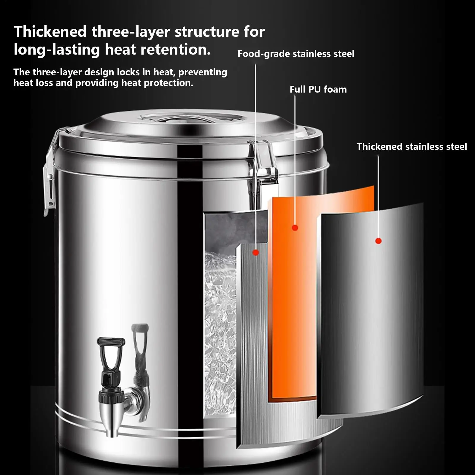 Drink Dispenser Insulated Stainless Steel With Faucet Water Drink Dispenser With Spigot For Coffee Tee Juice Lemonade Liquid