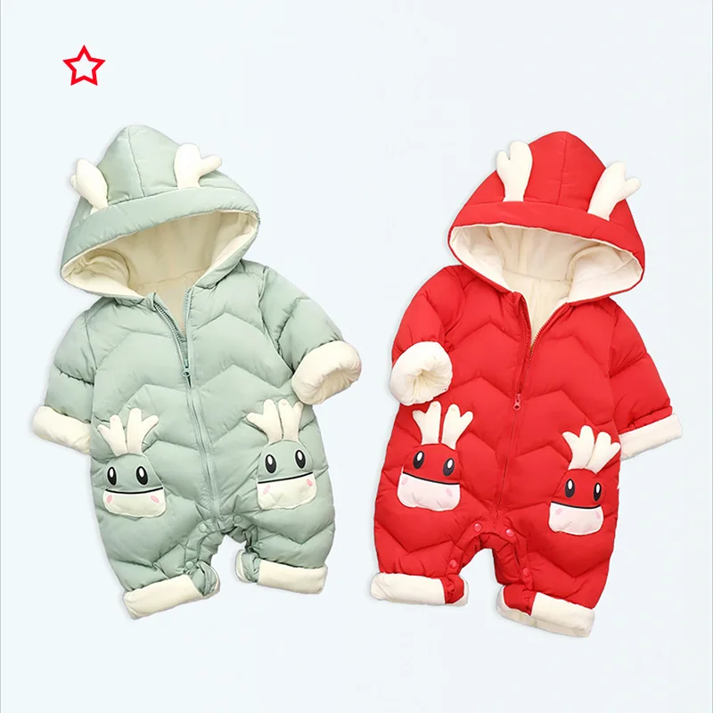 

Infant One-piece Down Jacket Thickened Baby One-piece Cotton Jacket Winter Crawling Clothes for Going Out