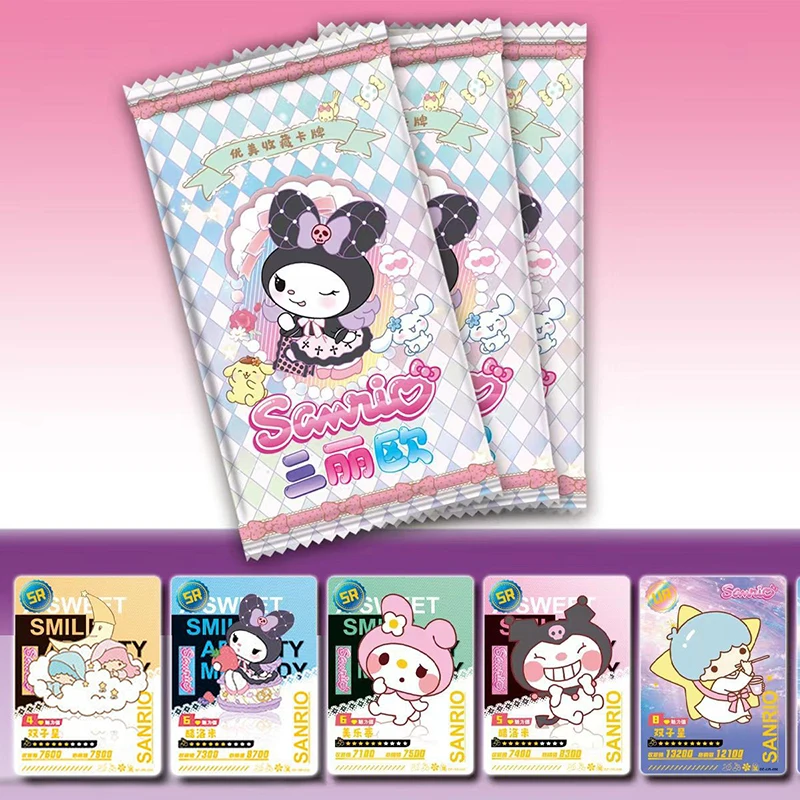 Sanrio Kuromi Hello Kitty Shining Card Cartoon My Melody Cinnamoroll Collectible Game Trading Card Children Toy Christmas Gift