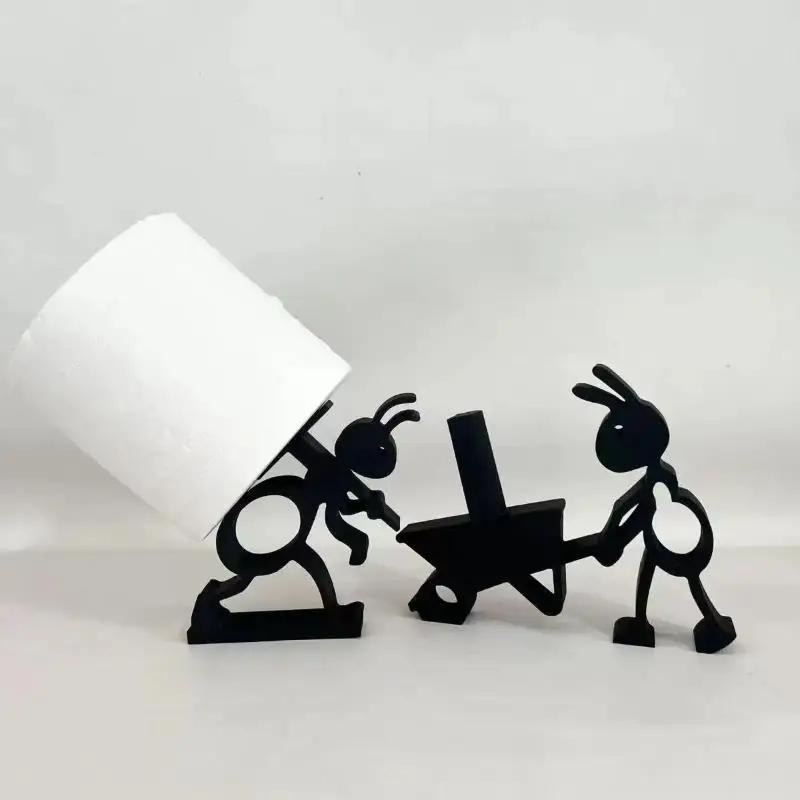 1/2Pcs Cute Ant Shaped Tissue Roll Holder Sturdy Toilet Paper Stand Creative Ornament For Bathroom Living Room Decoration Tool