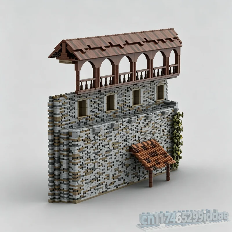 MOC 4374PCS Medieval European Castle Wall Building Blocks Model Ancient Fort Architecture Bricks DIY Assemble Popular Toy Gift