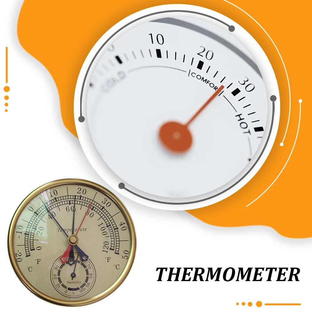 Imagem -05 - Mini Medidor de Temperatura Redonda e Higrômetro 2-em Termômetro Analógico Monitor Medidor de Umidade Interior Escritórios Ponteiro
