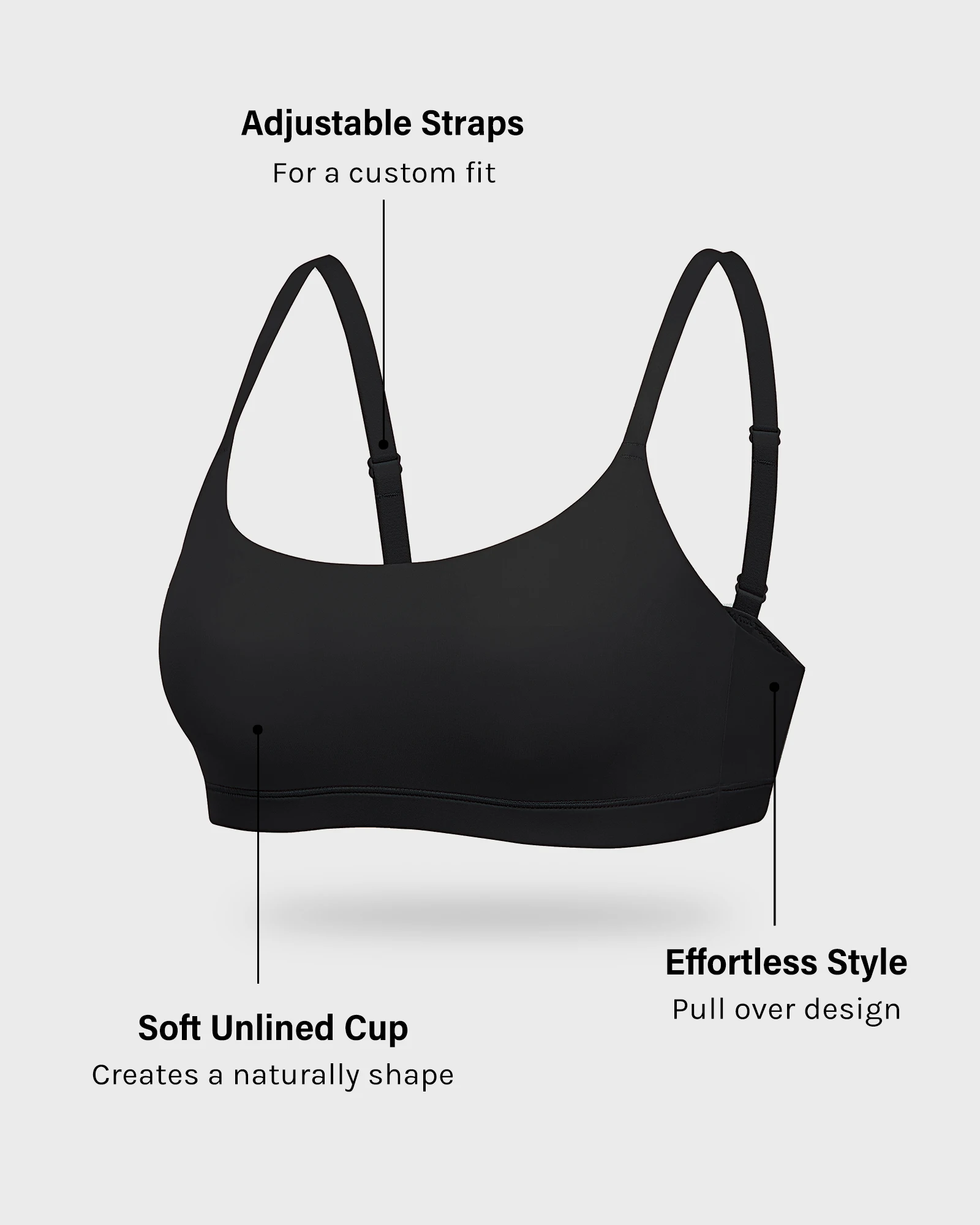 Women\'s Inbarely Bralettes Cami Bras Wireless Seamless Unlined No Underwire Comfort Breathable Sports Bra