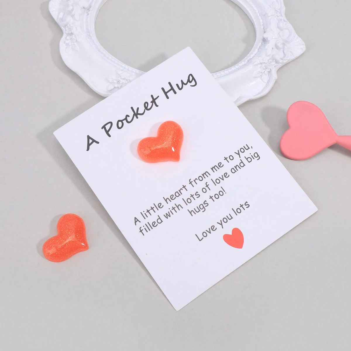 4PSPocket Hug Card,Small Heart Love Note,Valentines Day Gift for Her,Birthday Encouragement Card,Emotional Support Greeting Card