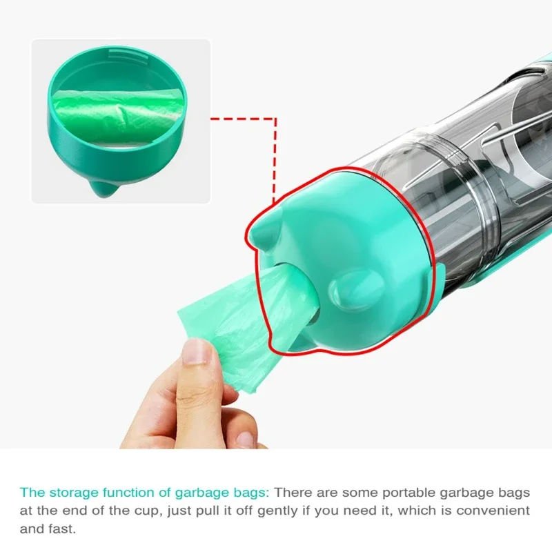 Portable Pet Water Bottle Leak-proof Recycled Dog Canteen Food Storage Dispenser  Poop Bag Shovel 300/500mL Outdoo Water Bowl