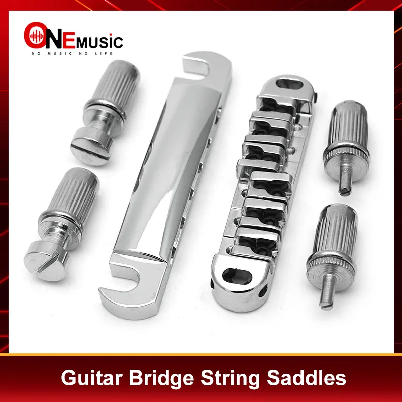 Roller Guitar Bridge Locking Tune-O-matic Bridge Tailpiece Tail For LP Electric Guitar Gold/Chrome