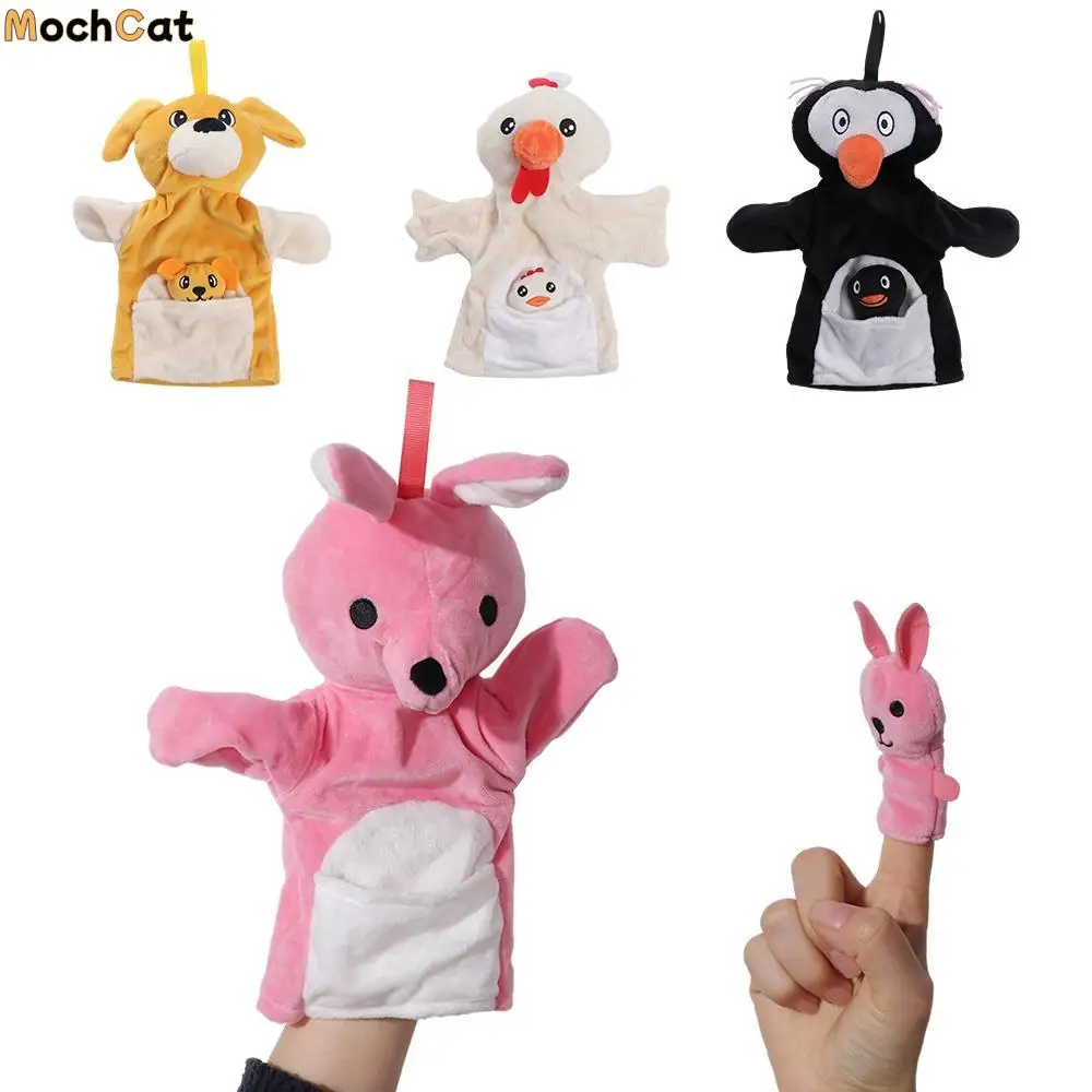 

Cartoon Parent-Child Children's Hand Puppet Dog Plush Animal Puppet Penguin Rabbit Children Plush Gloves Bedtime Story Telling