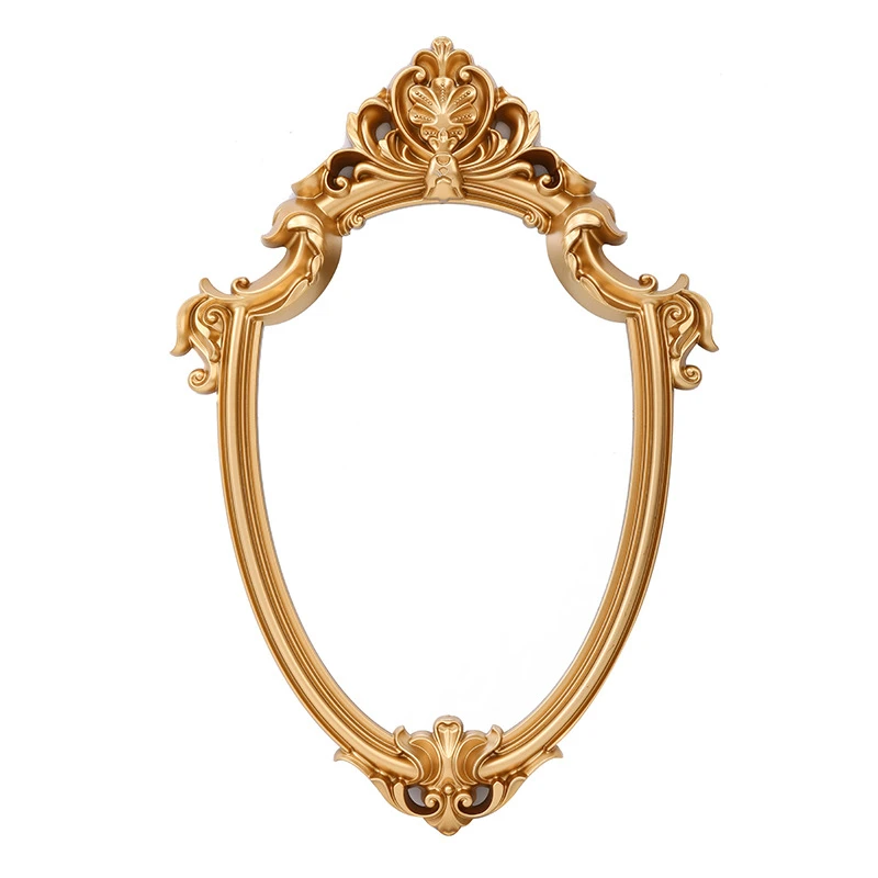 Stand Gold Mirror Wall Decorative Vintage Antique Design Frame Mirror Retro Bath Bedroom Nordic Miroir Mural Livingroom HX50DM