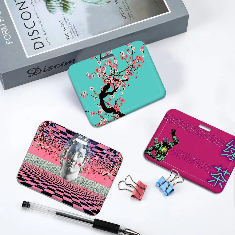 

A-Arizona Green Tea ID Card Holders Lanyards Girls Door Card Case Hanging Rope Women Badge Holder Neck Strap Business Card