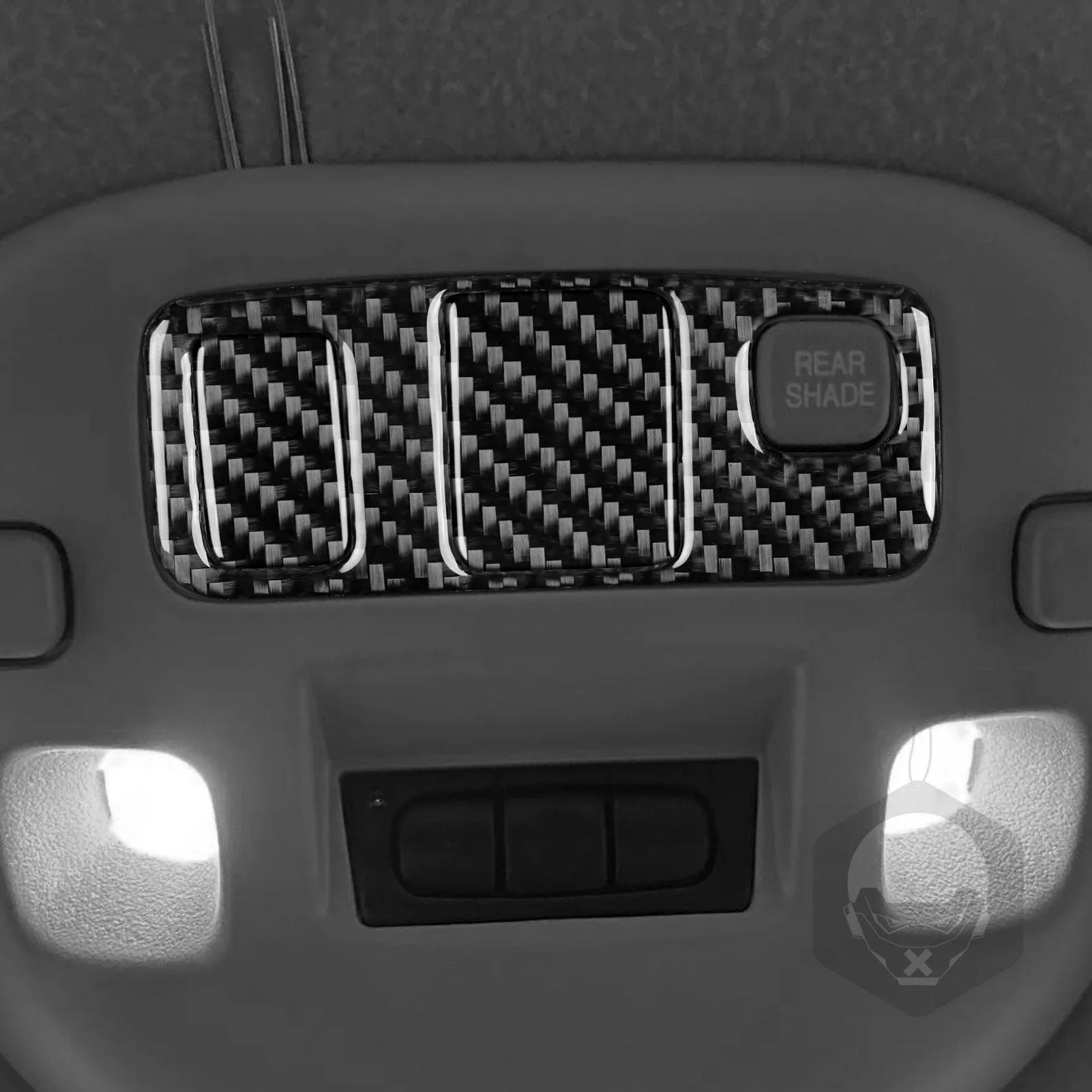 For Cadillac DeVille 2000 2001 2002 2003 2004 2005 Real Carbon Fiber 4-Piece Overhead Console Trim Set