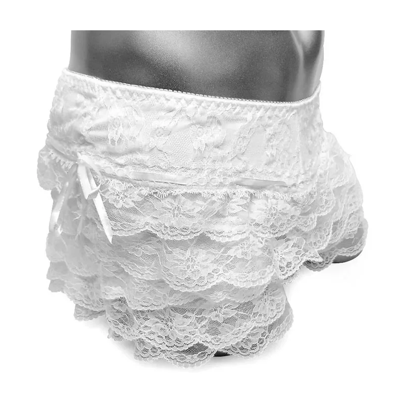 

Ruffled Bloomers Sissy Panties Floral Lace Men Gay Underwear Sexy Lingerie Skirt Underpants Clubwear Boxers for Male