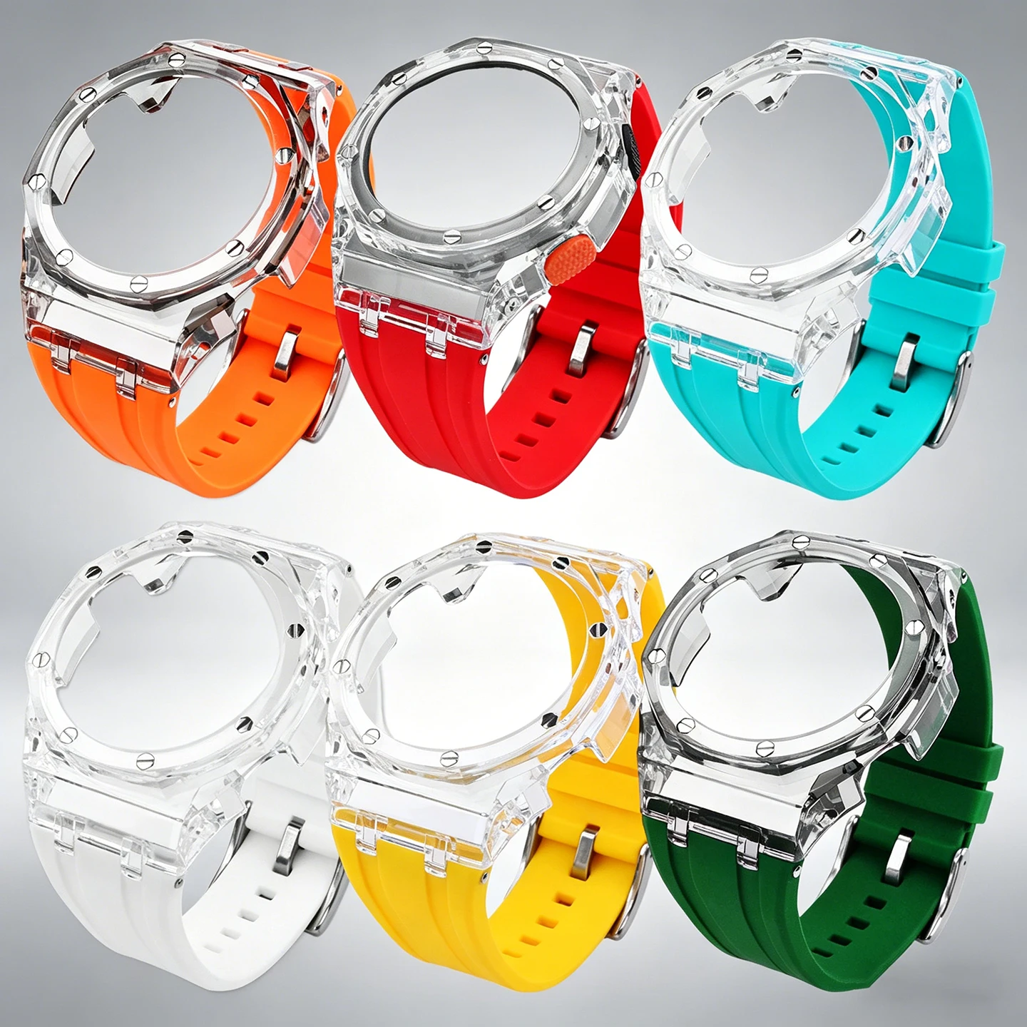GA-110 Mod kit for G-SHOCK Casio GA-110GB GA-100 GA-120 series Black Warrior Modified Transparent Case & Silicone Strap