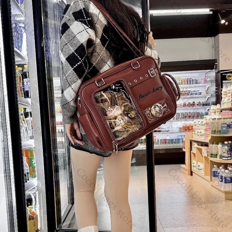 PU Leather Ita Bag Shoulder Bag Large Capacity Backpack 20cm Doll Women's Bag Woman Bag