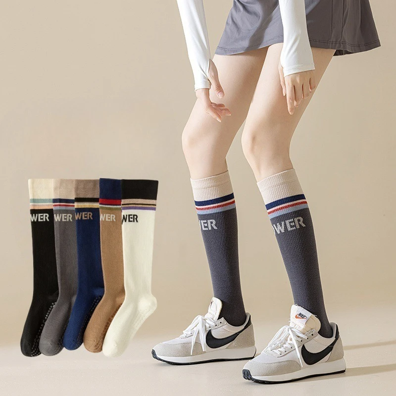 

Silicone Non-slip Long Socks Stockings Women Professional Pilates Yoga Socks Breathable Cotton Indoor Floor Fitness Sports Socks