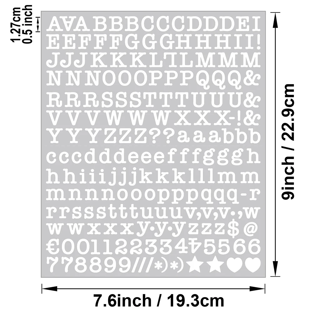 12Sheets/set 0.5inch 26 Alphabet Planner Stickers Waterproof Black White Number Sticker For Cafe Menu Kitchen Storage Tank Label