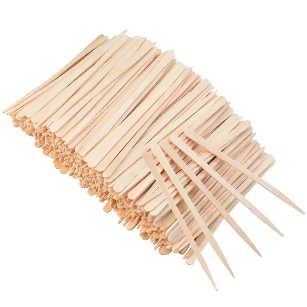 100/200pcs 제모 왁스 스틱 여성 바디 헤어 막대 애플리케이터 워터 드롭 왁싱 스틱 하드 나무