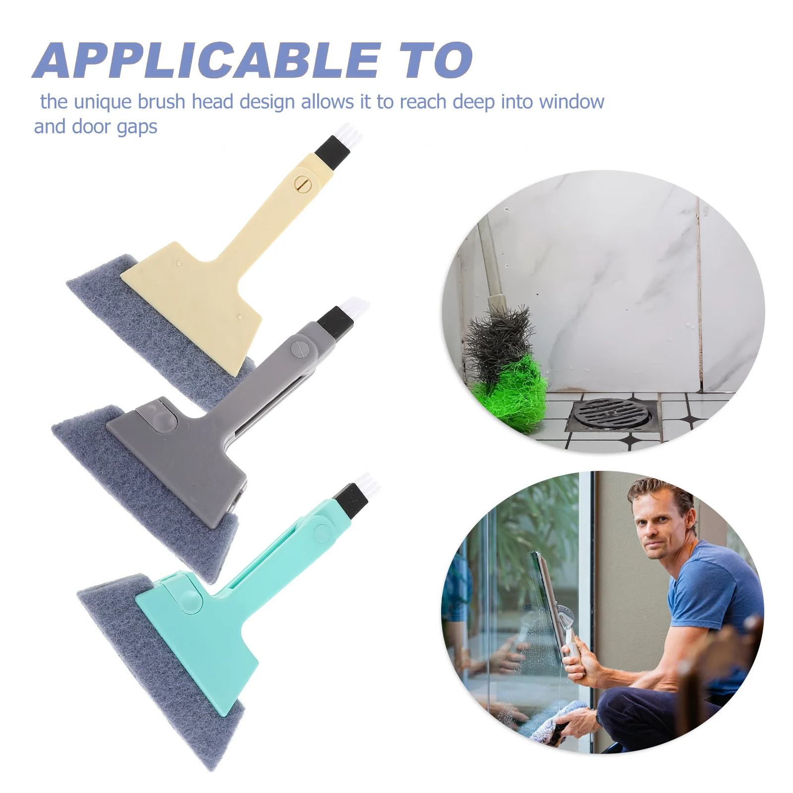 

3pcs Gaps Kitchen Multifunctional Cabinet Crevice Tools Brush Home Household Tile Tile Cleaner Drain Kitchen Cleaning Brush Car