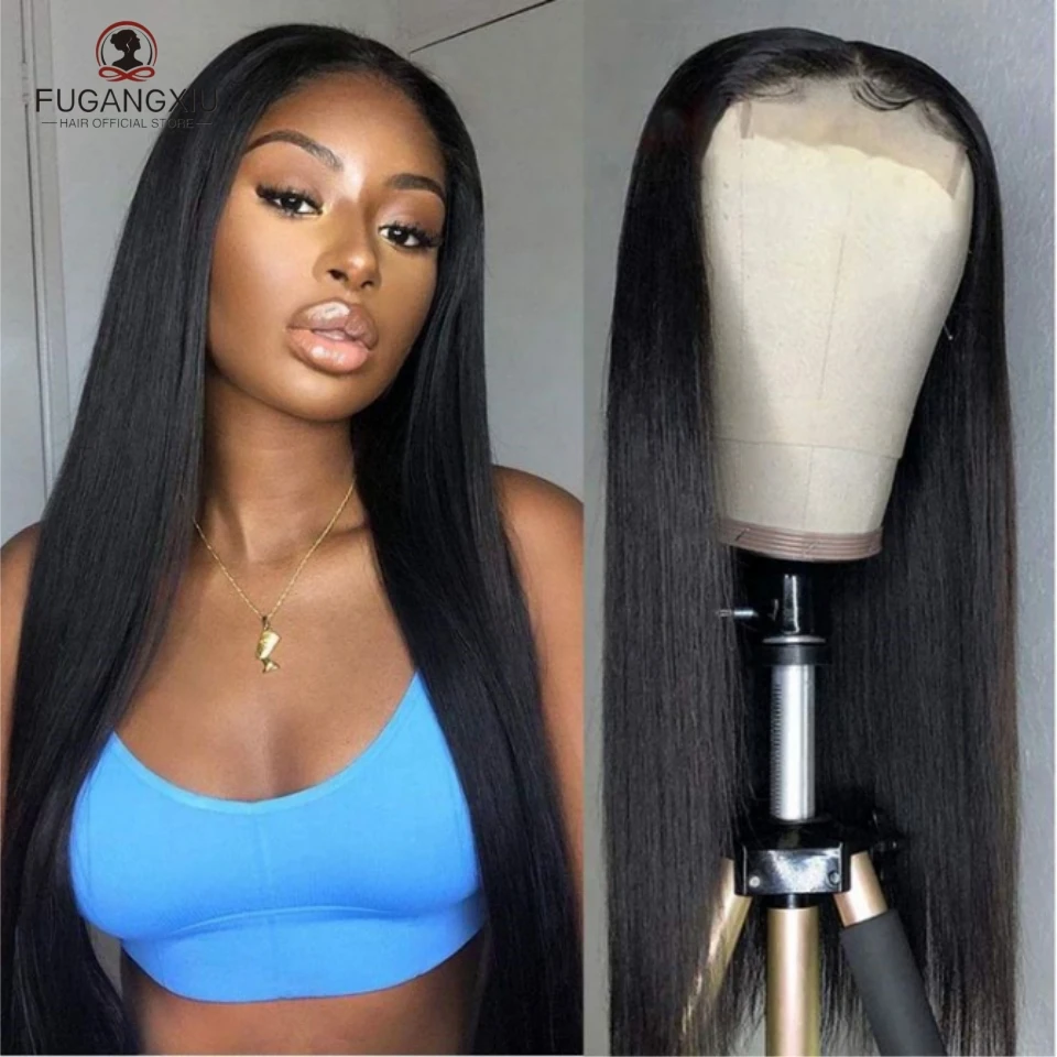

FUGANGXIU-Straight Lace Front Wigs Hd Lace Wig 4x4 Human Hair Wigs For Black Women Pre Plucked Brazilian 13x4 Lace Frontal Wig