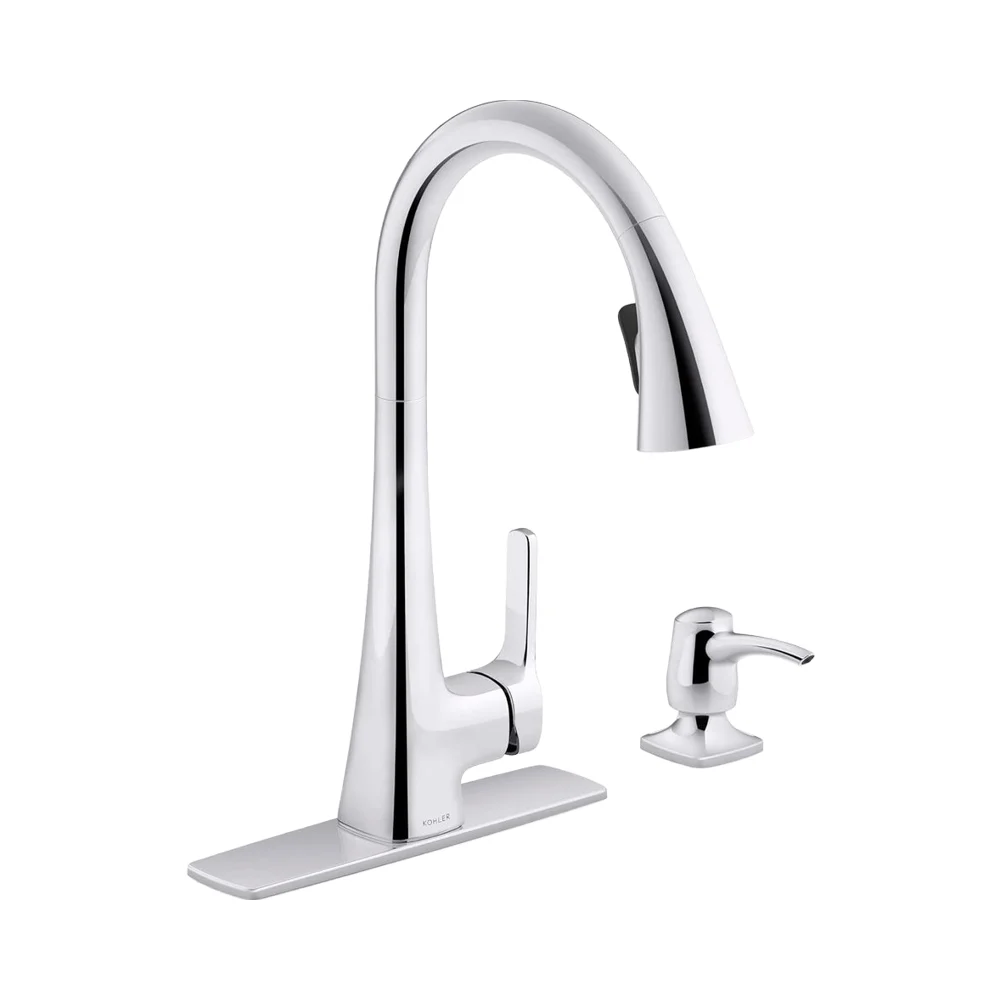 Stainless Steel Pull-Down Kitchen Faucet with Vibrant Liquid Soap/Lotion Dispenser Hand Soap Faucet Sprayer