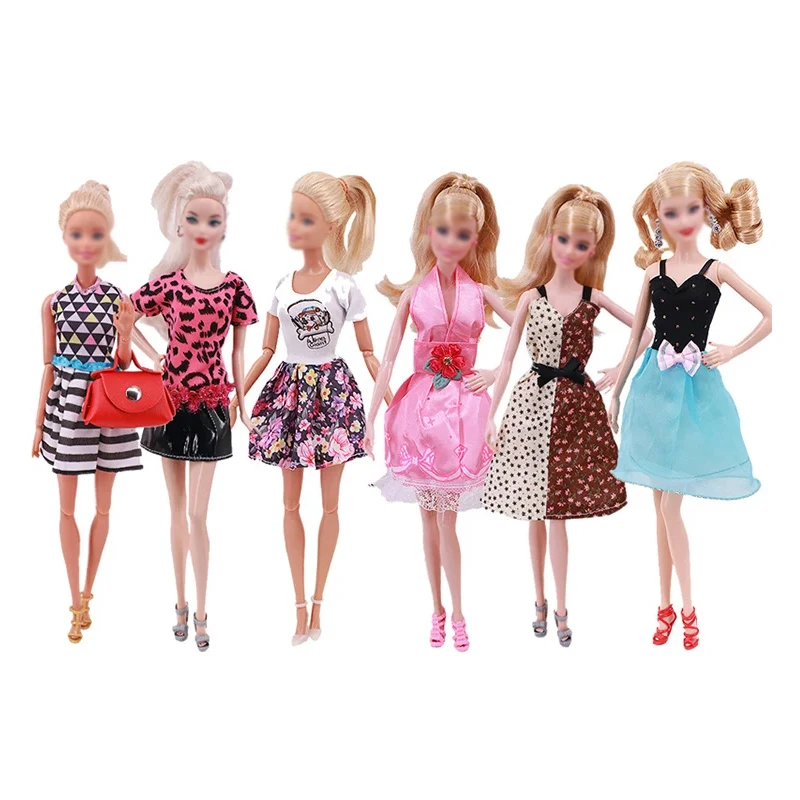 Mode Rock Kleid mit Hund Welpen Set für 30cm Puppen niedlichen Mini Welpen 11,5 Puppe Zubehör Spielset Spielzeug für Mädchen Geschenk