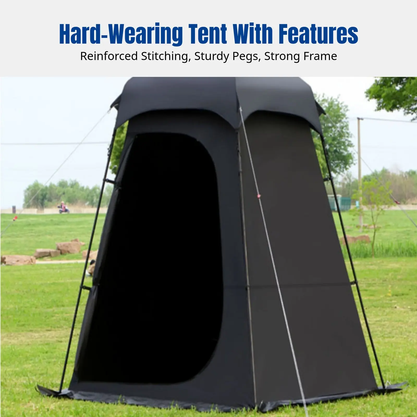 Outdoor Full Light-Blocking Privacy Changing Tent, Waterproof Shower Shelter, Portable Toilet, Multi-Use view 2