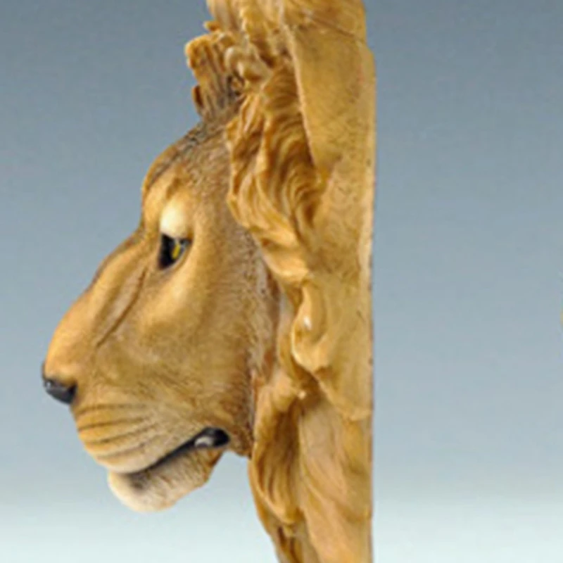 Настенное украшение для бара, винный погреб, имитация головы льва, скульптура, креативный декор, статуя из смолы с головой зверя