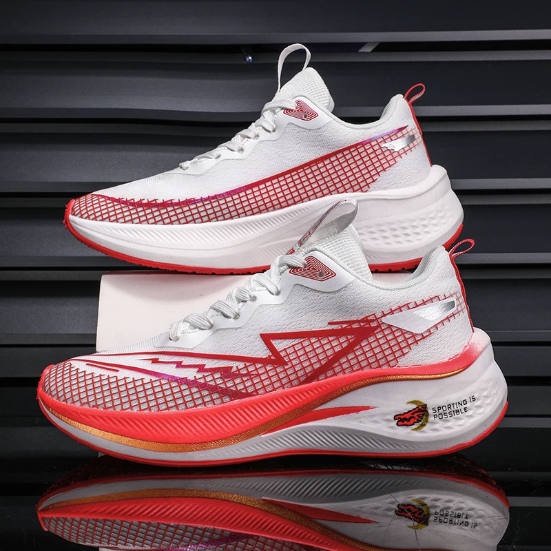 

Men's sports shoes, lightweight carbon plate racing running shoes, winter shock absorption, anti slip, wear-resistant, breathabl