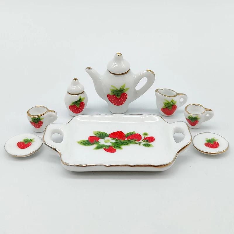 1 set miniatuur servies fantasiespel speelgoed 1:12 poppenhuis mini keuken keramische theekop voor popaccessoires