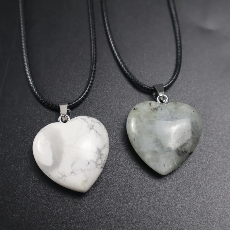 

QY новый говлит лабрадорит натуральный камень в форме сердца полудрагоценные камни кулон для изготовления DIY модный браслет ожерелье