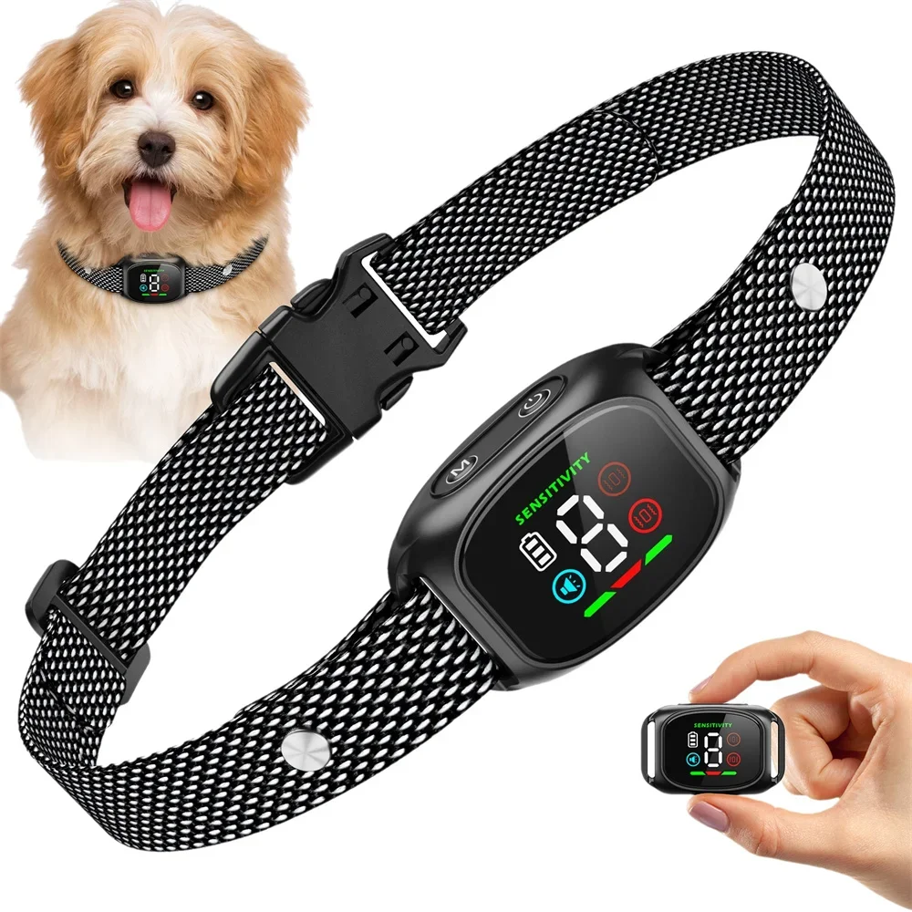 

​Smart Rechargeable Anti Bark Collar for Dog Vibration 4 Modes 8 Sensitivity IP67 Waterproof for Small Medium Dogs 5-15lbs​
