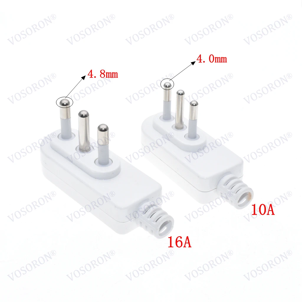 New detachable Elbow wiring docking EU male power plug italy removable 90 angle convert plug connector type L 10A/16A