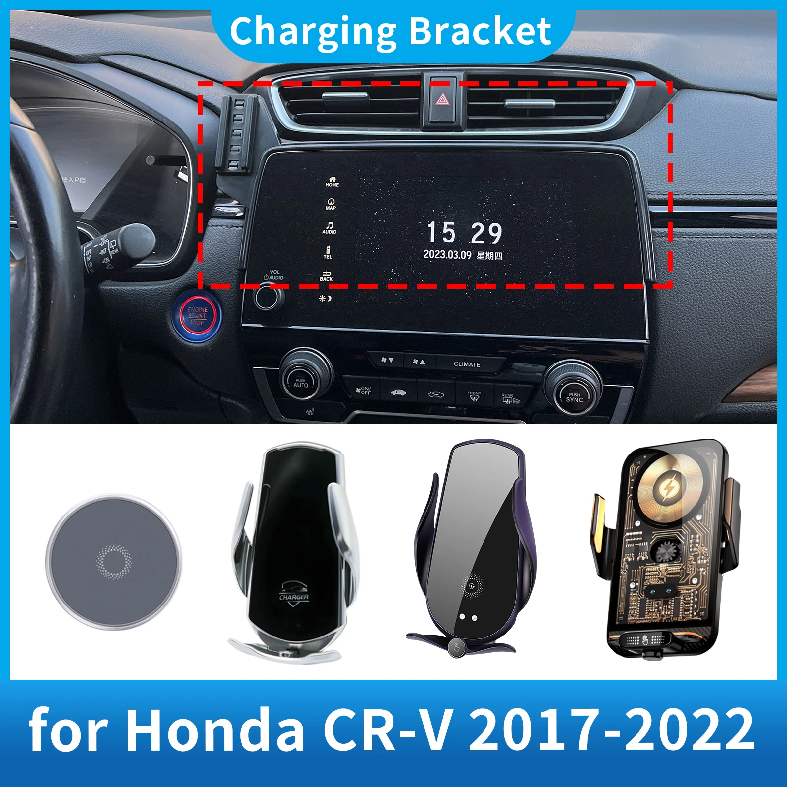 

for Honda CR-V 2017-2022 CRV RW RT Accessories Charging Car Mobile Phone Holder GPS Bracket Navigation Stand Auto
