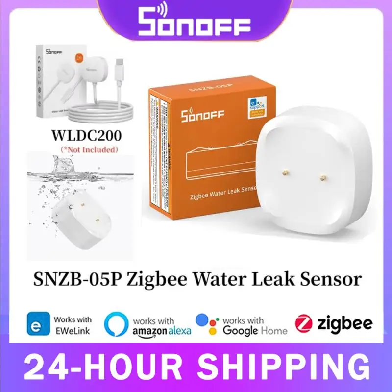 SONOFF SNZB-05P Zigbee 3.0 detektor kebocoran air 5 tahun seumur hidup IP67 pengendali jarak jauh tahan air rumah pintar dengan Alexa Google Home