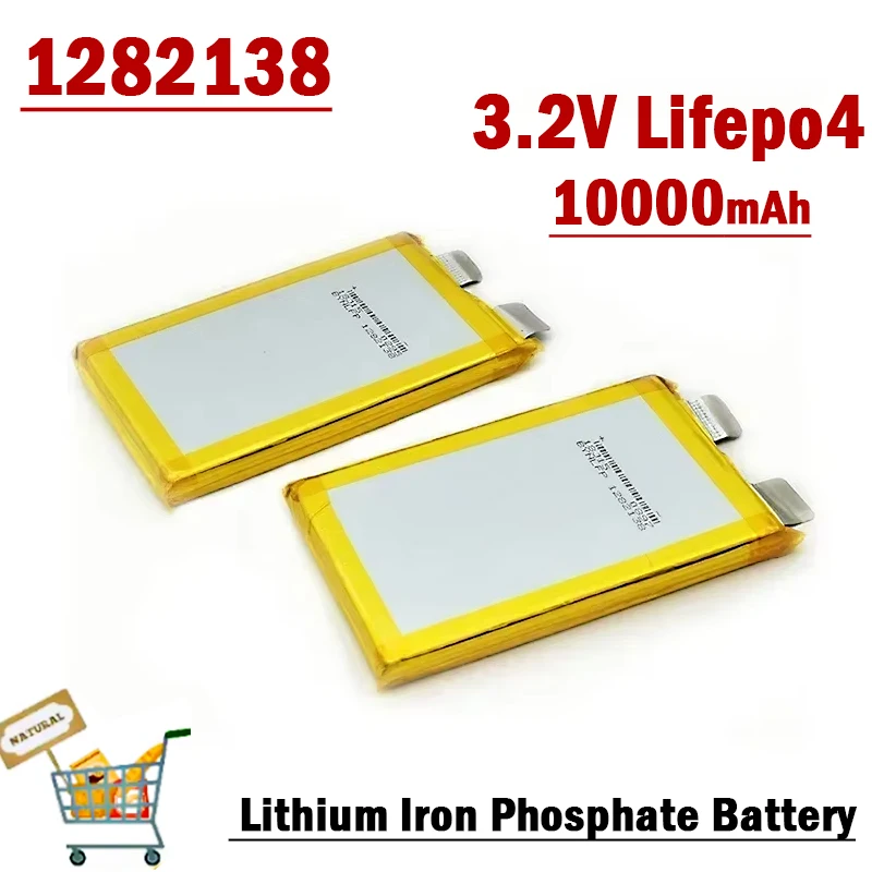 1282138 3.2V Lifepo4 Battery10000mAh Rechargeable Lithium Iron Phosphate Batteries for Electric Car Tablet GPS DVD Backup cell