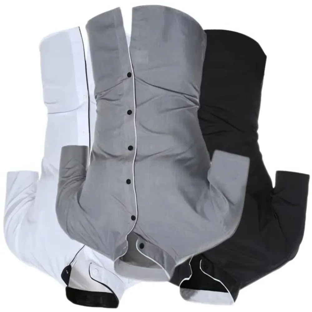 

2025 Men Shirt Solid Color Stand Color Slim Fit Casual Summer Top for Daily Wear