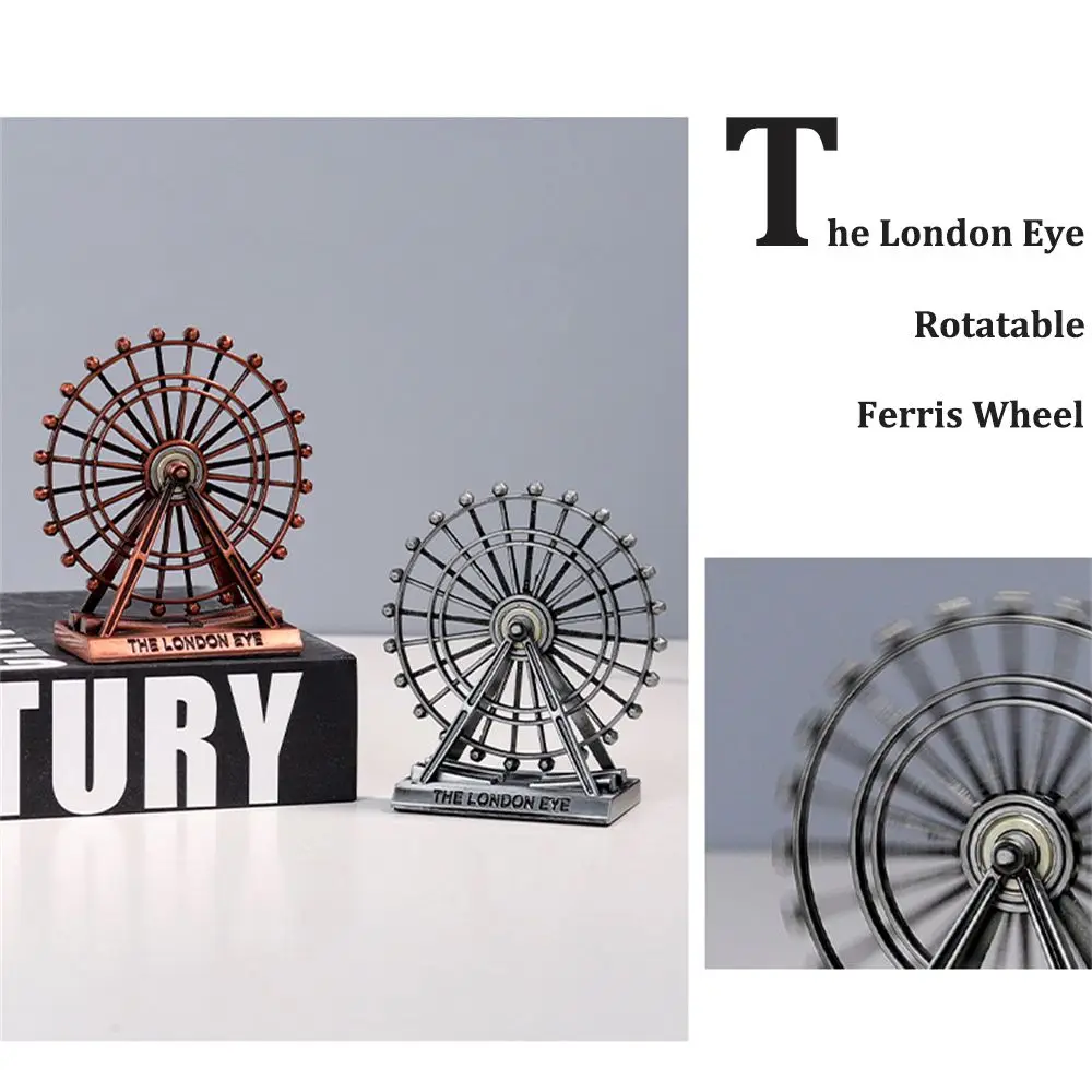 London Eye Ornament Ferris Wheel Model Art Figurine Rotatable Retro Nordic Handicraft Creative Desktop