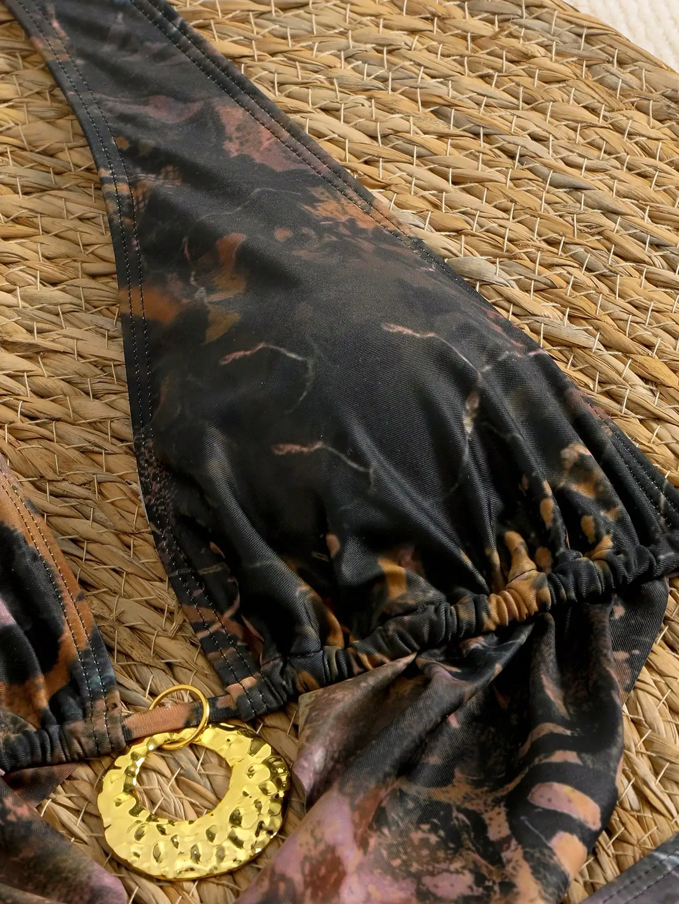 

Elegant Random Print Plus Chest Special Design Women Bikini Set With Mermaid Skirt Cover Up