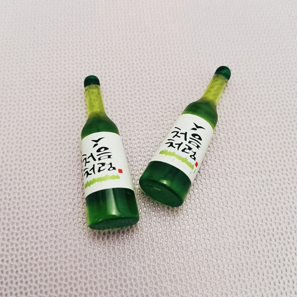 

20 Pcs Simulated Korean Rice Wine Bottle Small Round Manual Mini Bottles Model Miniature Craft Accessories Resin Decor