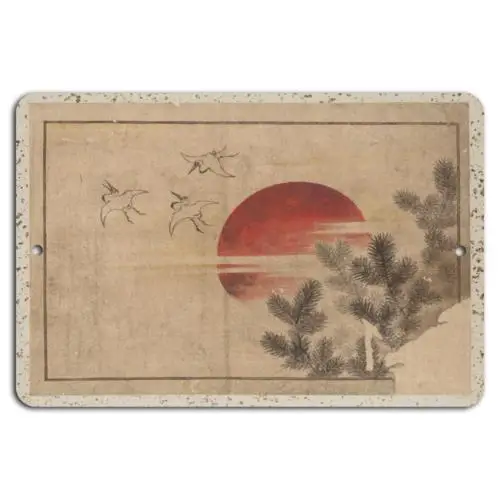 Vol tranquille au coucher du soleil - Panneau en métal vintage - Aluminium